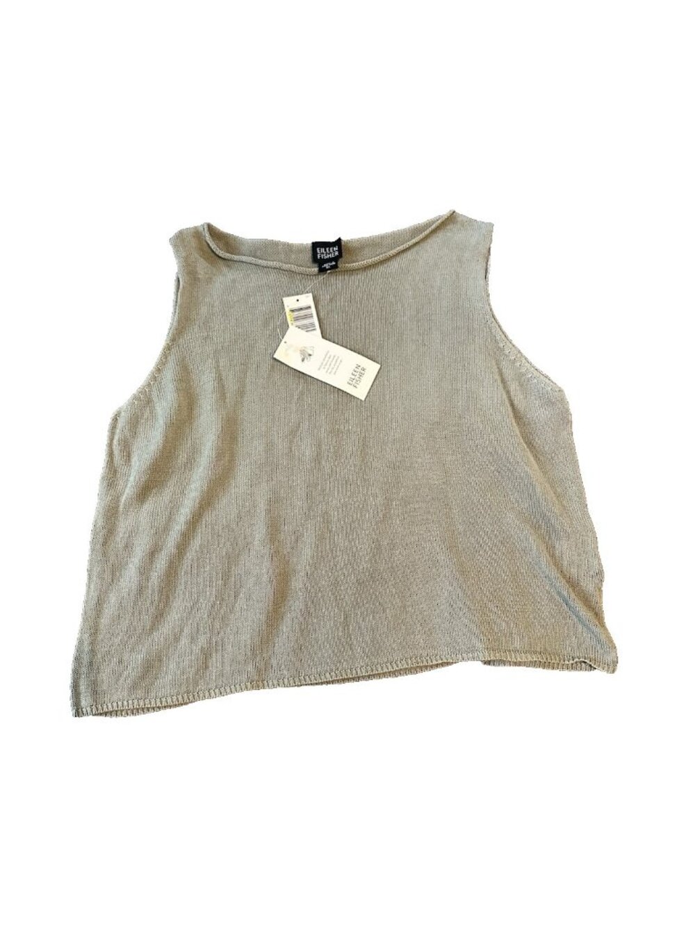 Eileen Fisher Sleeveless Tank Top Sage Gray Womens XL Minimalist NWT Cotton